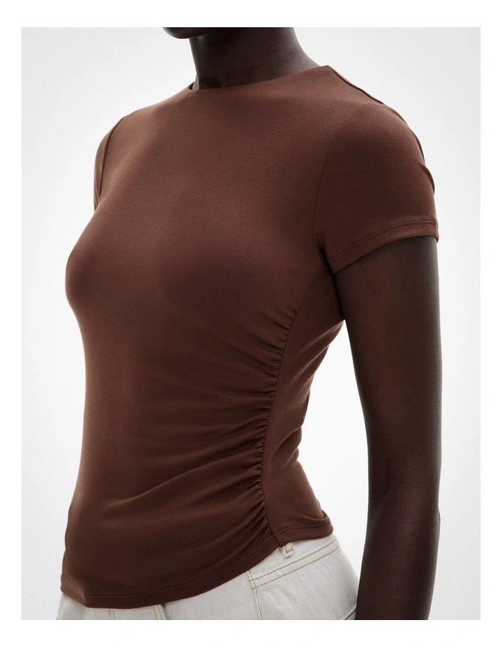 Jersey Drape Tee in Reef Brown image 3