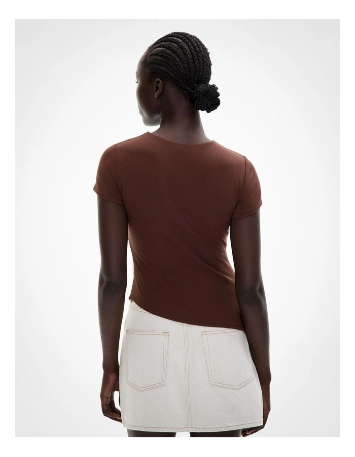 Jersey Drape Tee in Reef Brown image 4