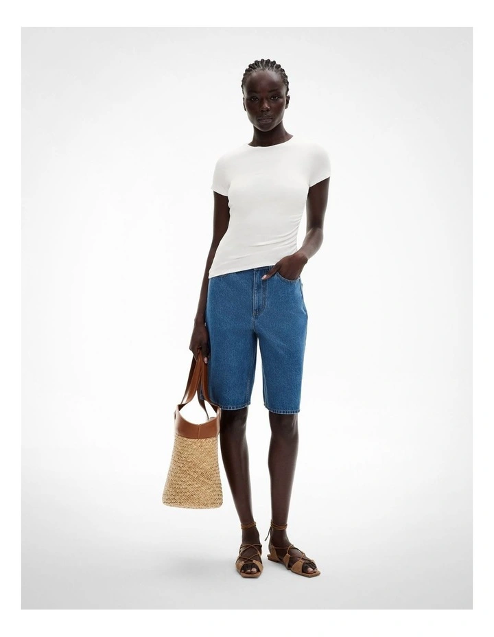 Jersey Drape Tee in Fresh White image 2