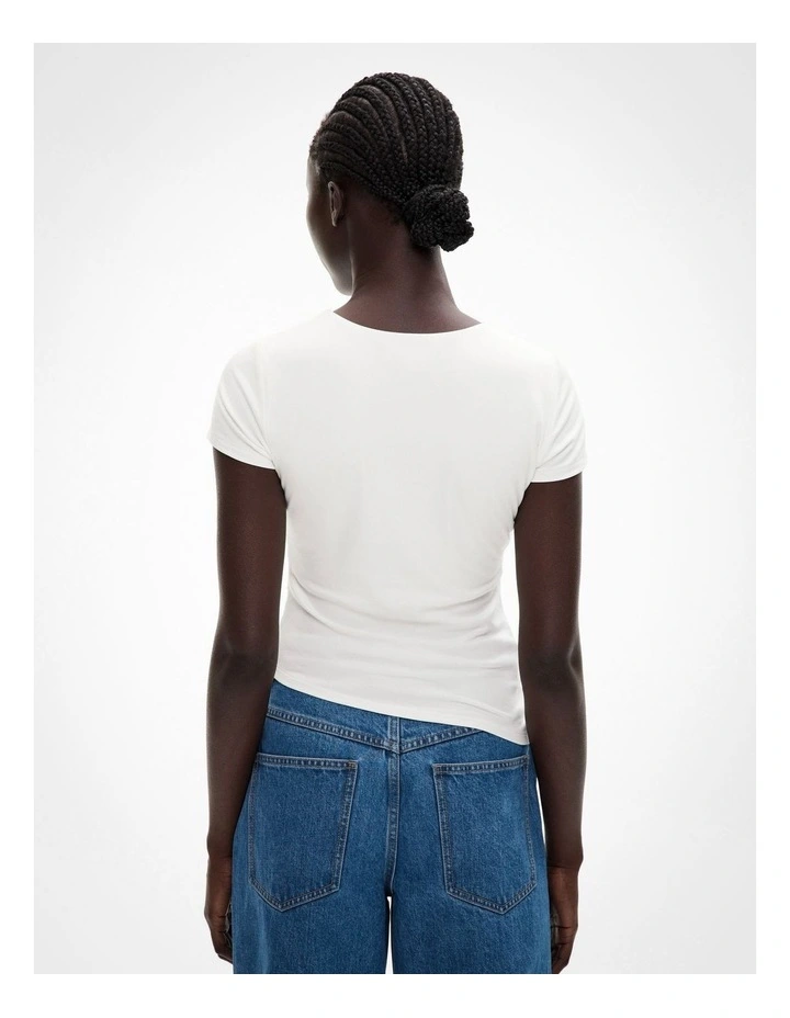 Jersey Drape Tee in Fresh White image 4
