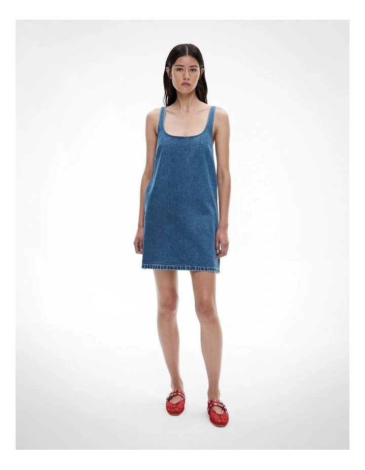 A Line Denim Dress in Indigo image 2
