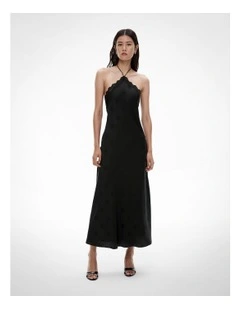 Spot Halter Dress in Black Spot
