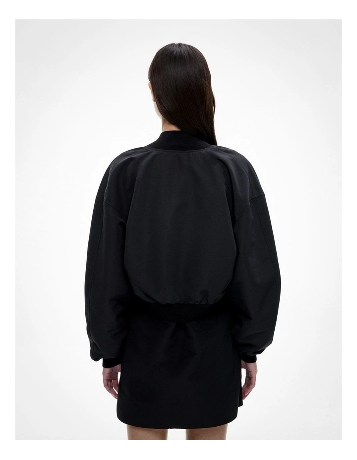 Cropped Bomber Jacket in Black image 5
