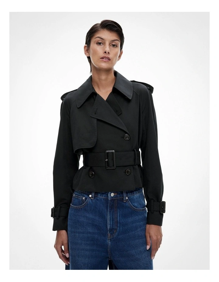 Cropped Trench in Black image 3