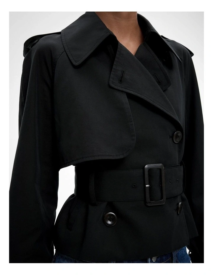 Cropped Trench in Black image 4