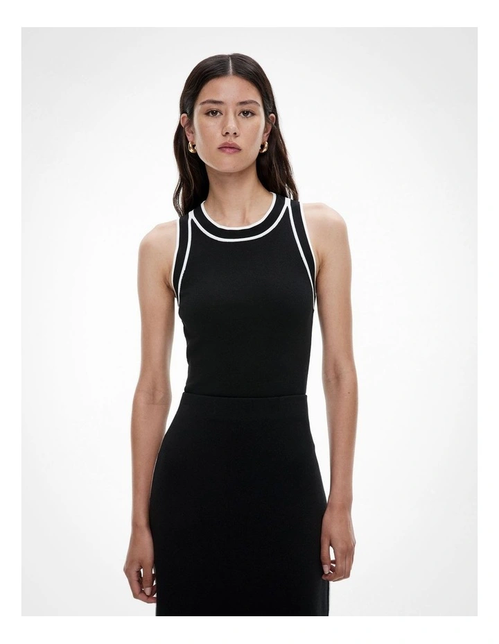 Crew Knit Tank in Black image 1