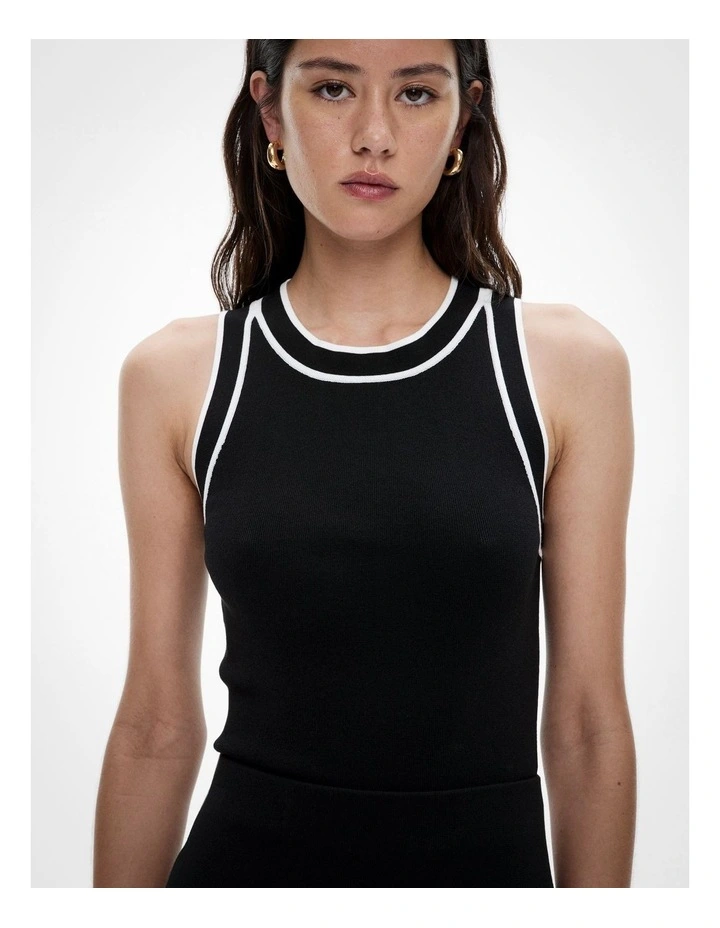 Crew Knit Tank in Black image 3