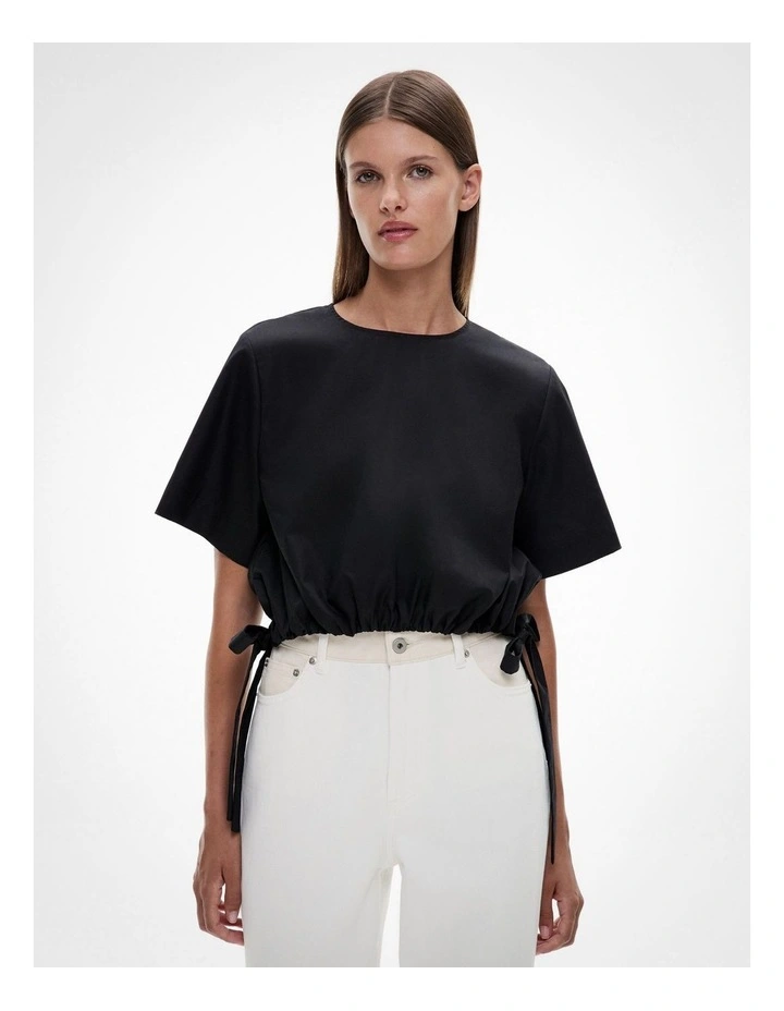 Bubble Tie Top in Black image 1