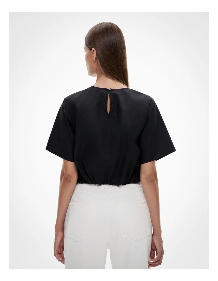 Bubble Tie Top in Black image 2
