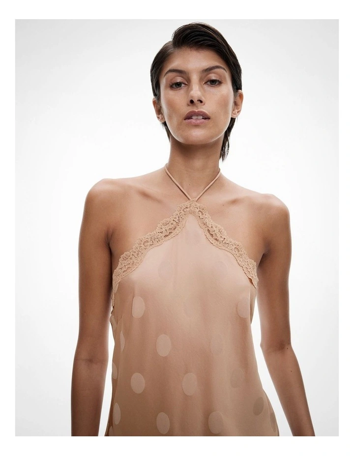 Spot Halter Top in Praline Spot image 3