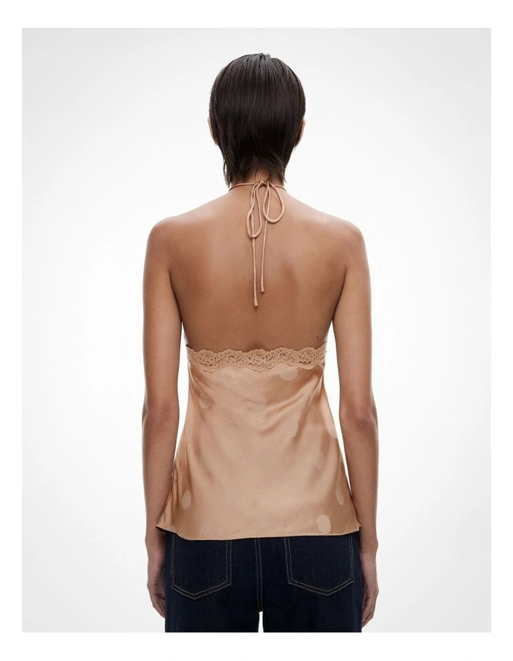 Spot Halter Top in Praline Spot image 4