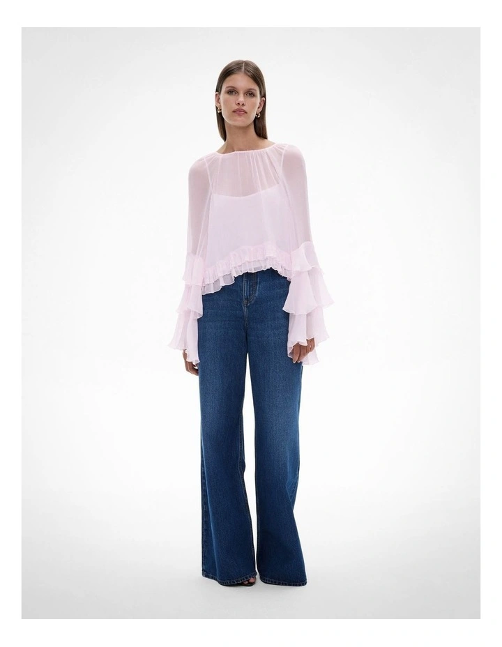 Ruffle Trim Top in Blush image 1