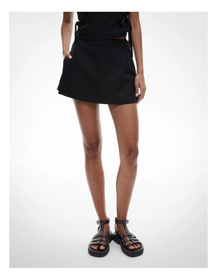 Buckle Detail Skort in Black image 1