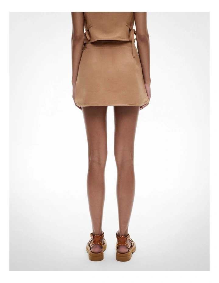 Buckle Detail Skort in Caramel image 4