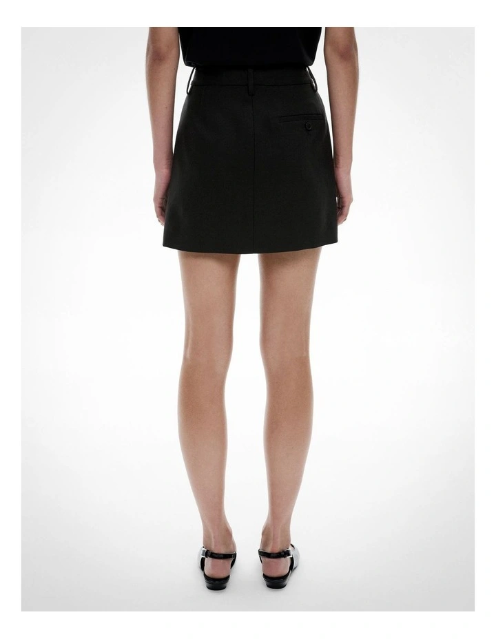 Pleat Mini Skirt in Black image 4
