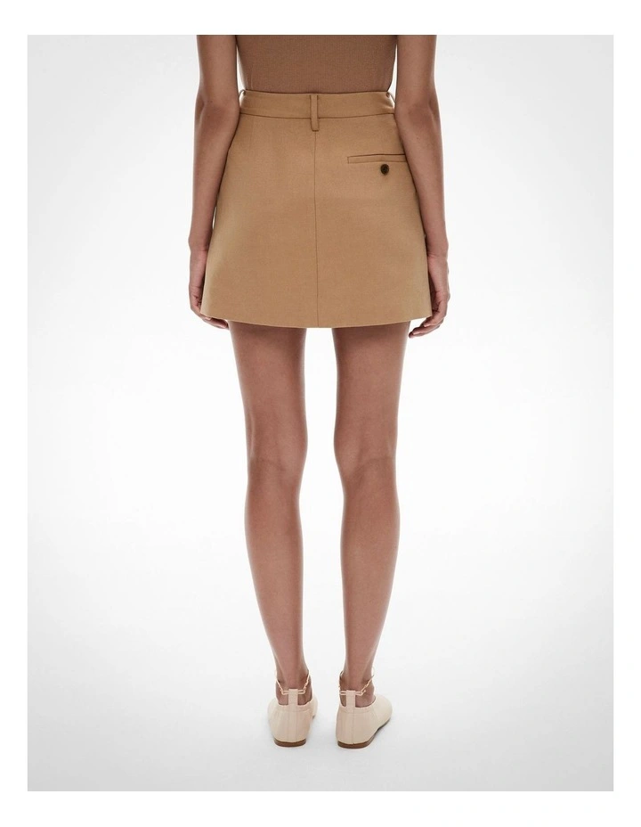 Pleat Mini Skirt in Caramel image 4