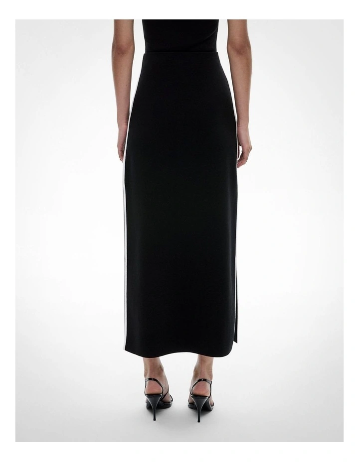 Knit Split Detail Skirt in Black image 4