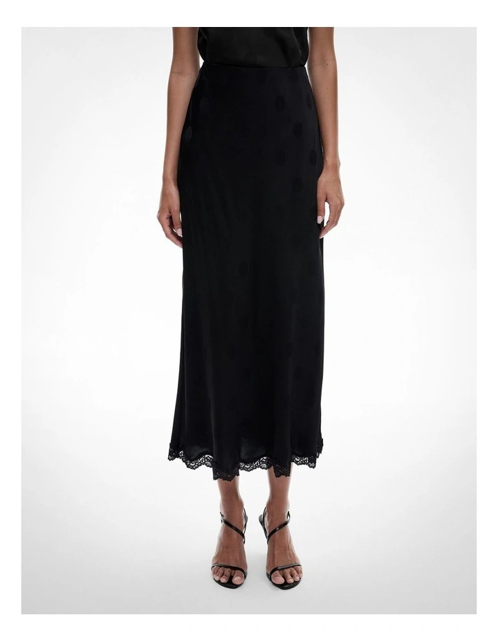 Spot Maxi Skirt in Black Spot image 1