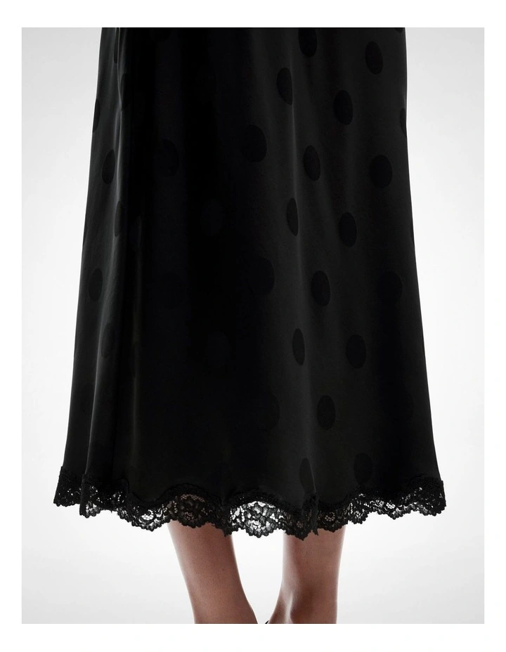 Spot Maxi Skirt in Black Spot image 3
