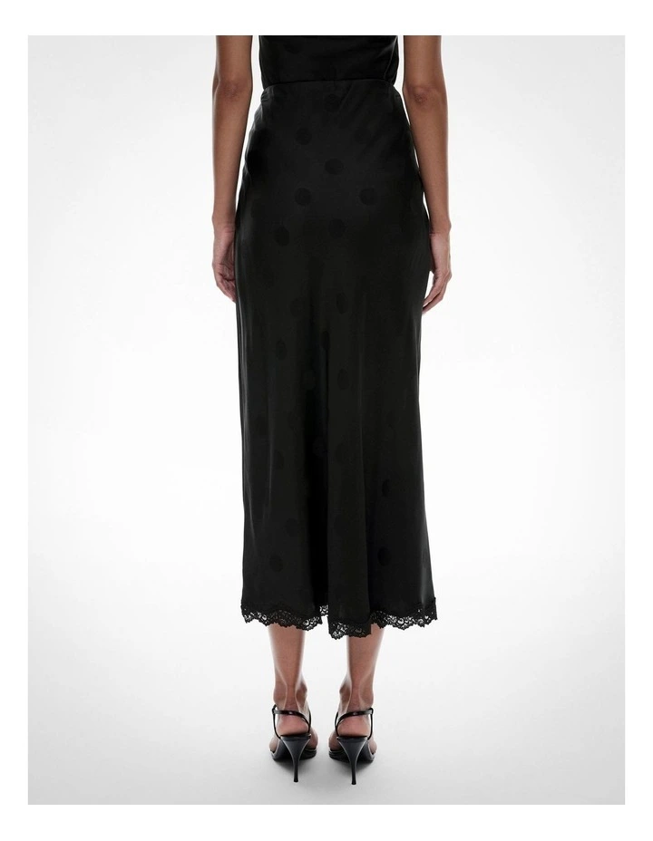 Spot Maxi Skirt in Black Spot image 4