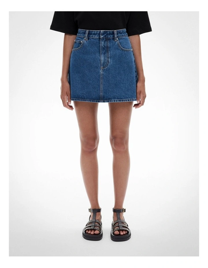 Denim Mini Skirt in Indigo image 1