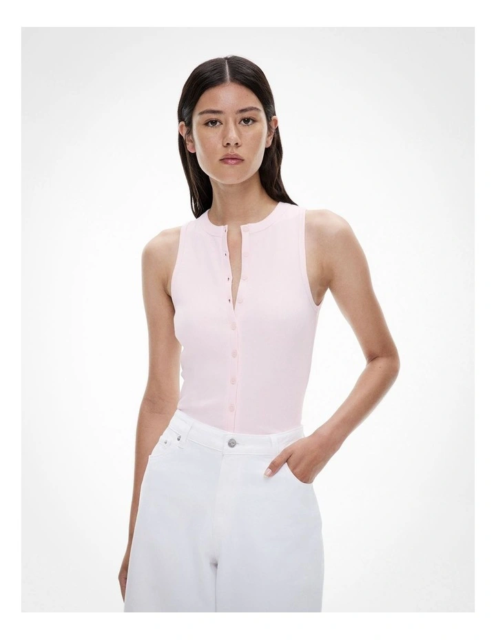 Button Thru Tank in Blush image 1