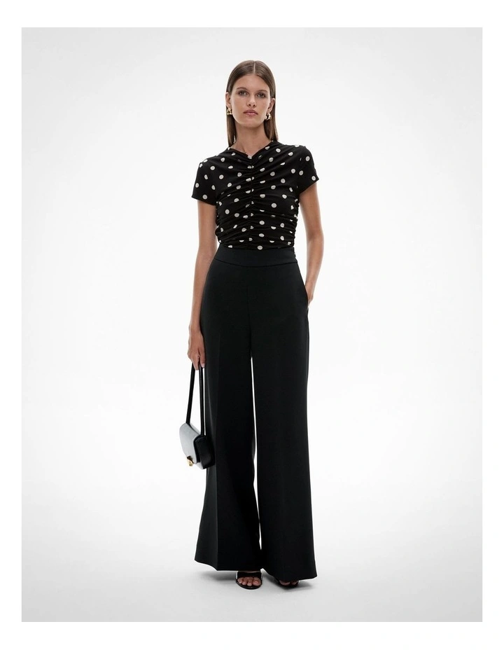 Ruched Mesh Tee in Multi Spot image 2