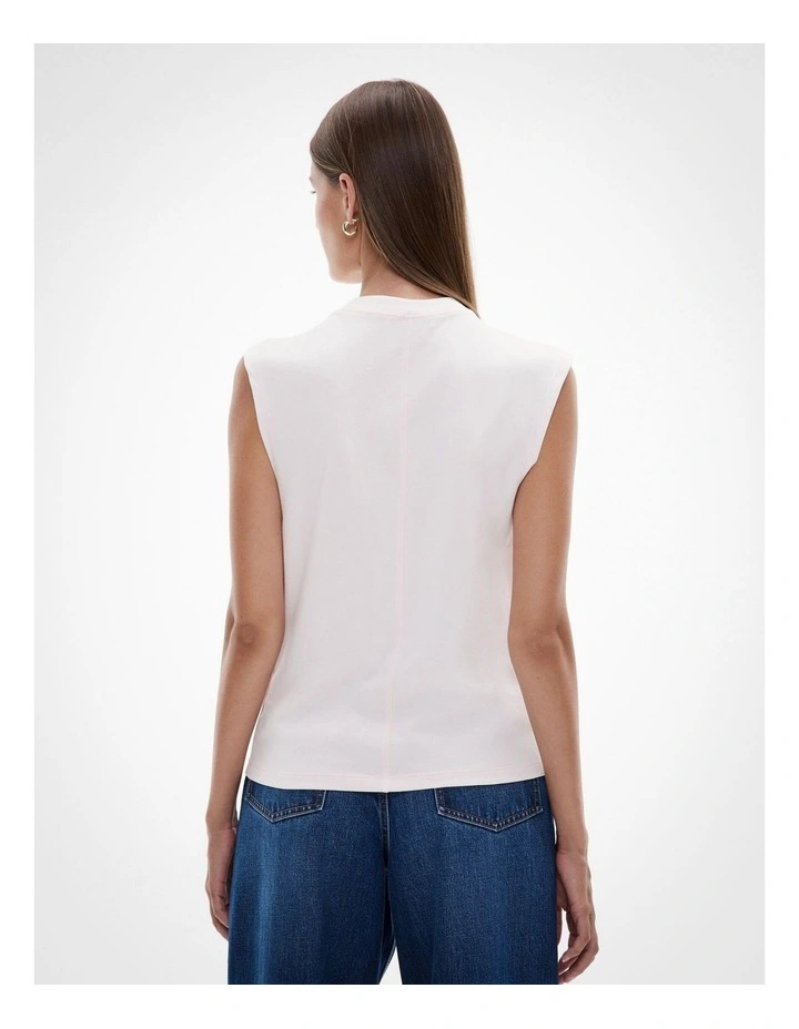 Twist Shoulder Tee in Blush image 4