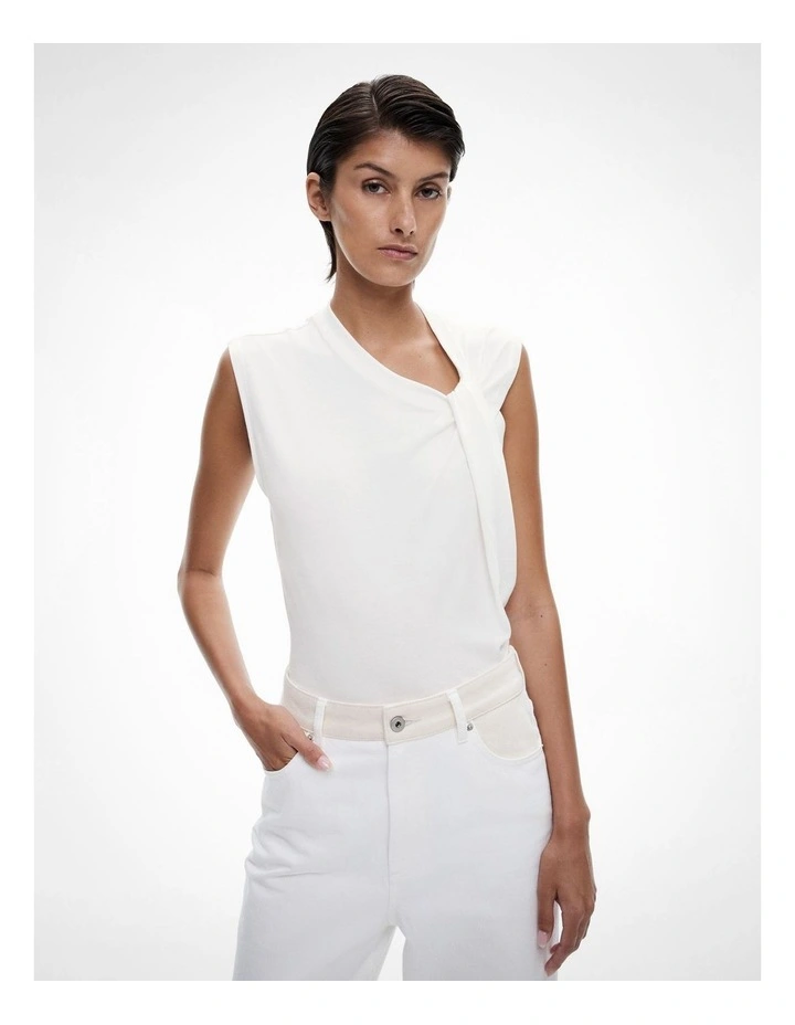 Twist Shoulder Tee in Fresh White image 1