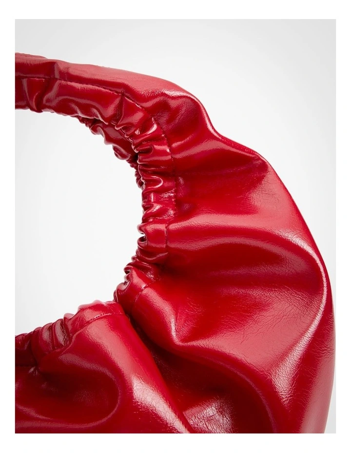 Jamie Ruched Bag in Flame Red image 4