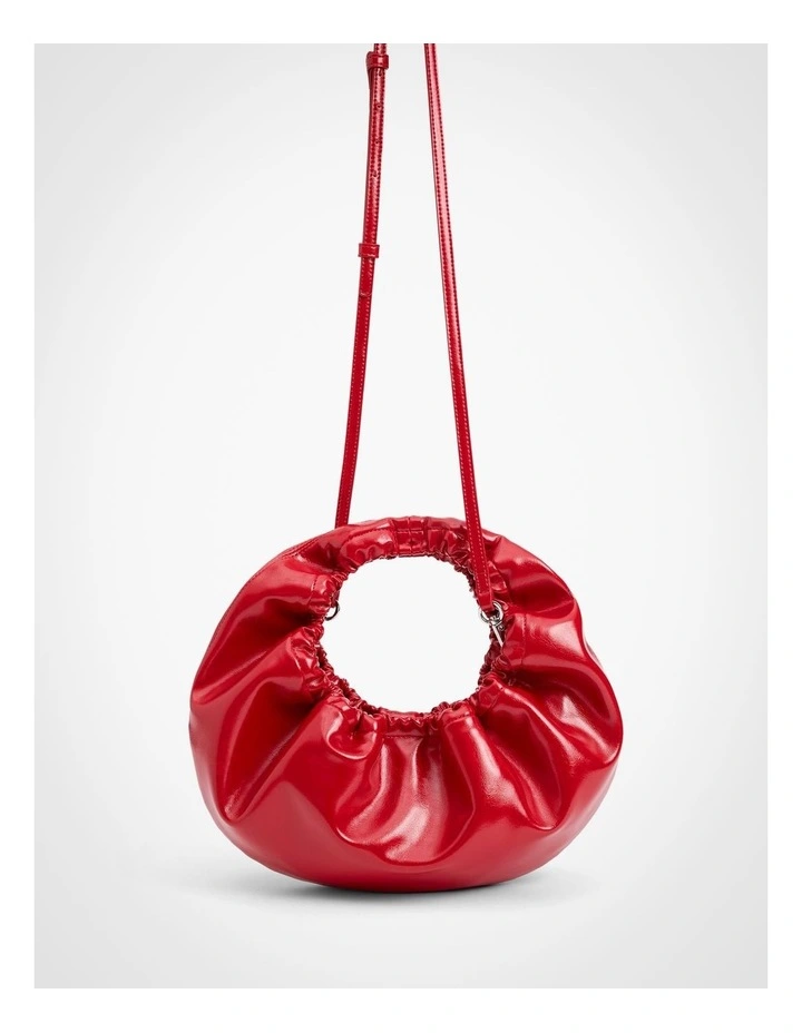 Jamie Ruched Bag in Flame Red image 5
