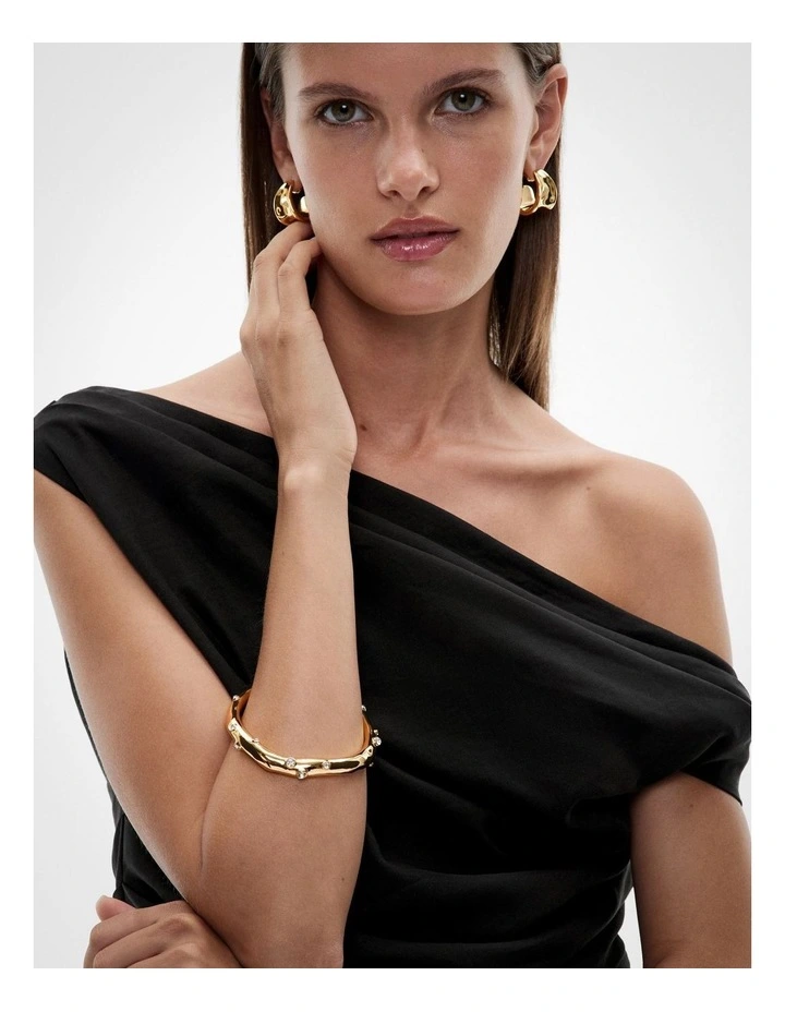 Harper Crystal Bangle in Gold image 2