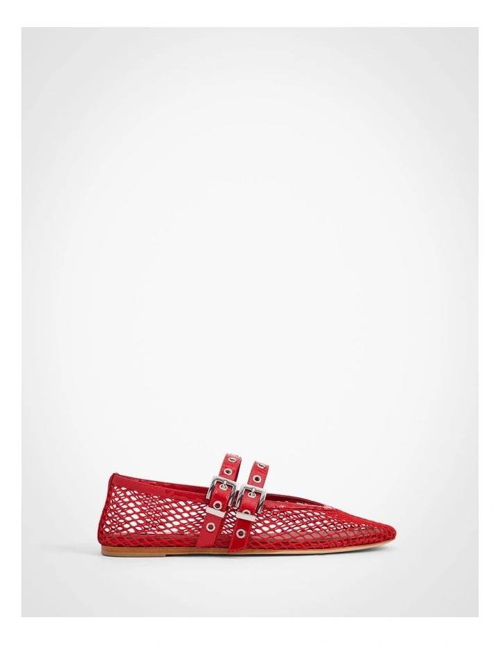Cleo Mesh Flat in Flame Red image 1