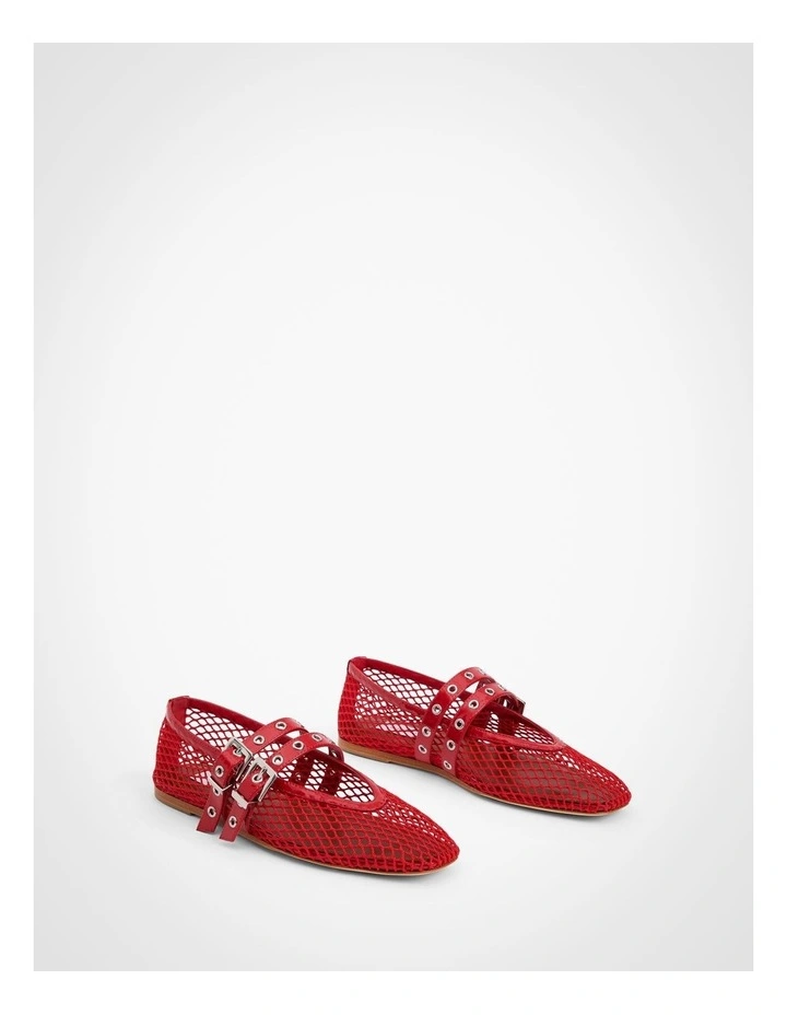 Cleo Mesh Flat in Flame Red image 3