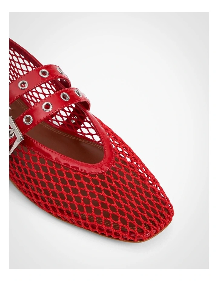 Cleo Mesh Flat in Flame Red image 4