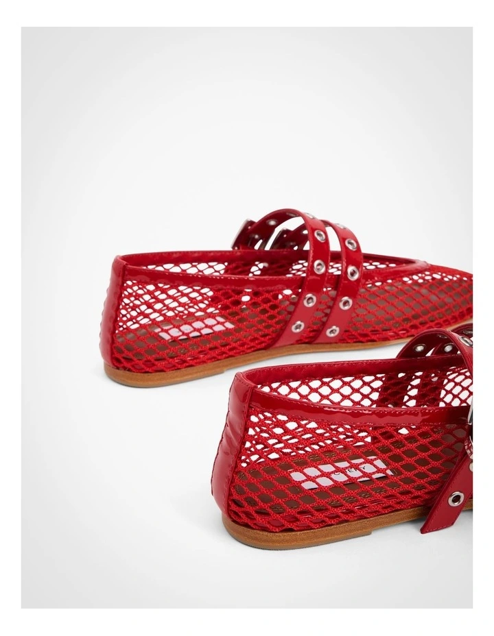 Cleo Mesh Flat in Flame Red image 5