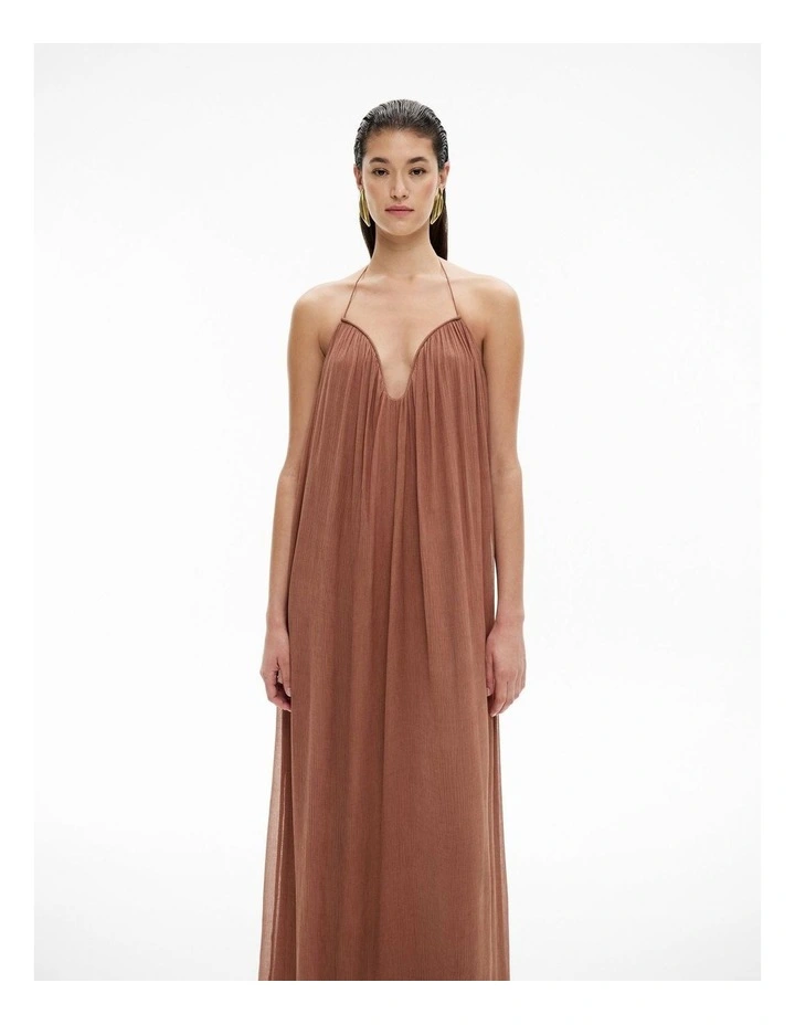 Textured Maxi Dress in Rosewood image 2