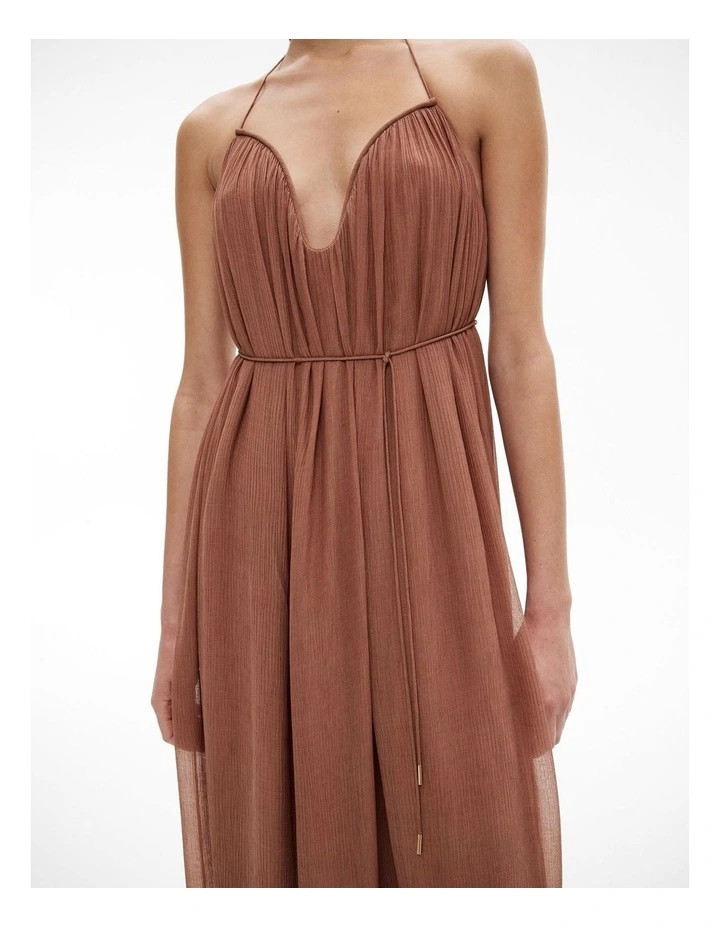 Textured Maxi Dress in Rosewood image 4