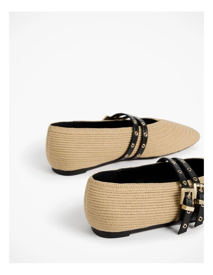Jamie Woven Flat in Natural image 5