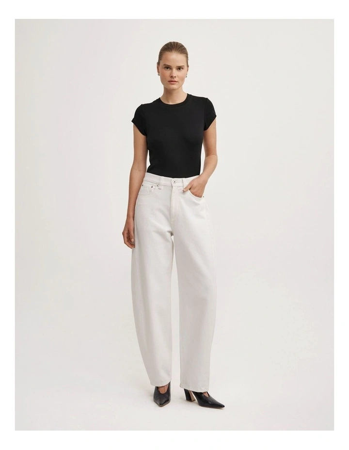 Barrel Leg Jean in Parchment image 3