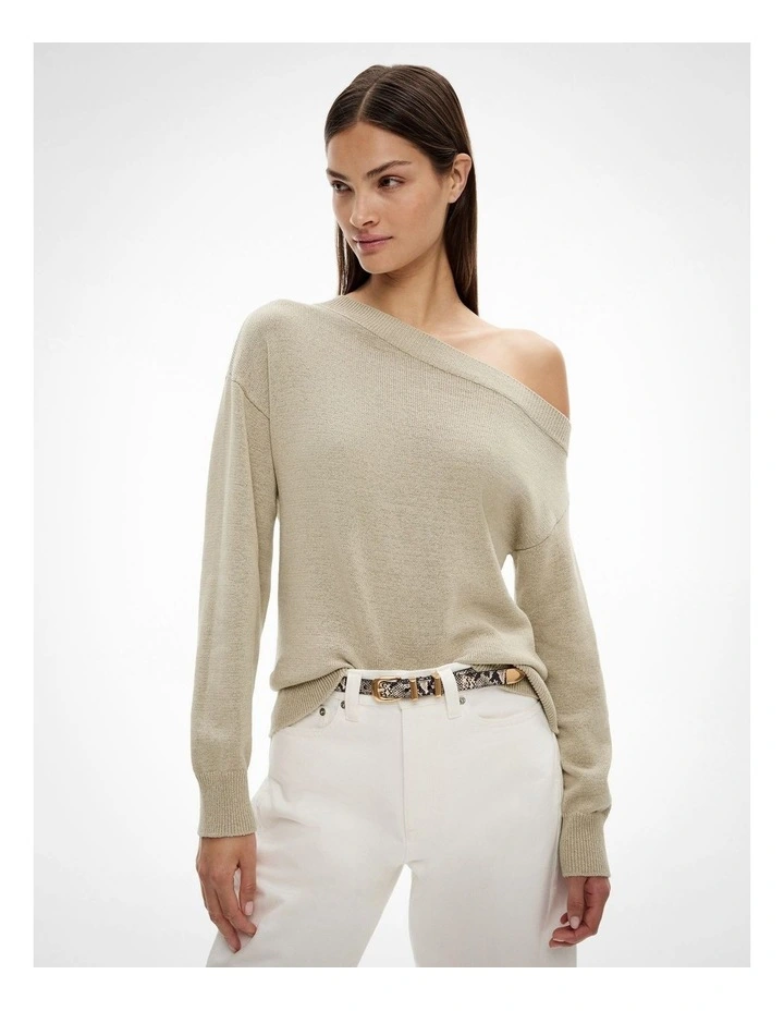 Asym Slouch Knit in Moss Grey image 1