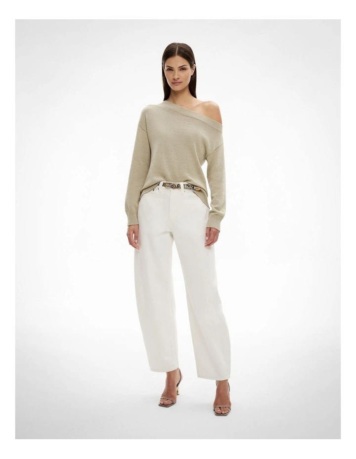 Asym Slouch Knit in Moss Grey image 2