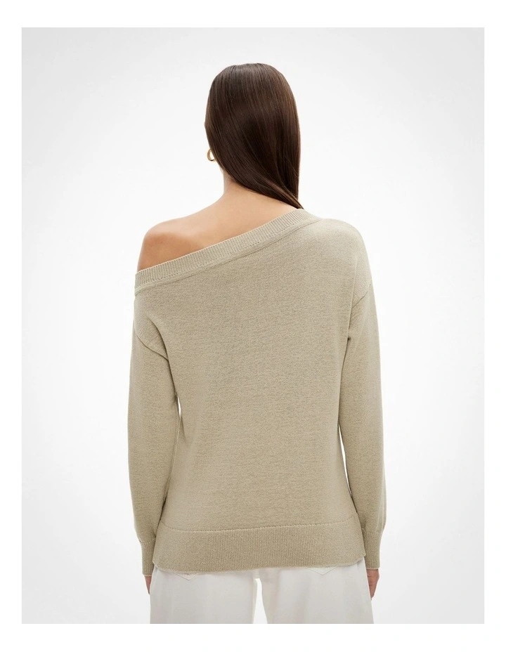 Asym Slouch Knit in Moss Grey image 4