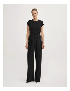 Bias Pull On Pant in Black