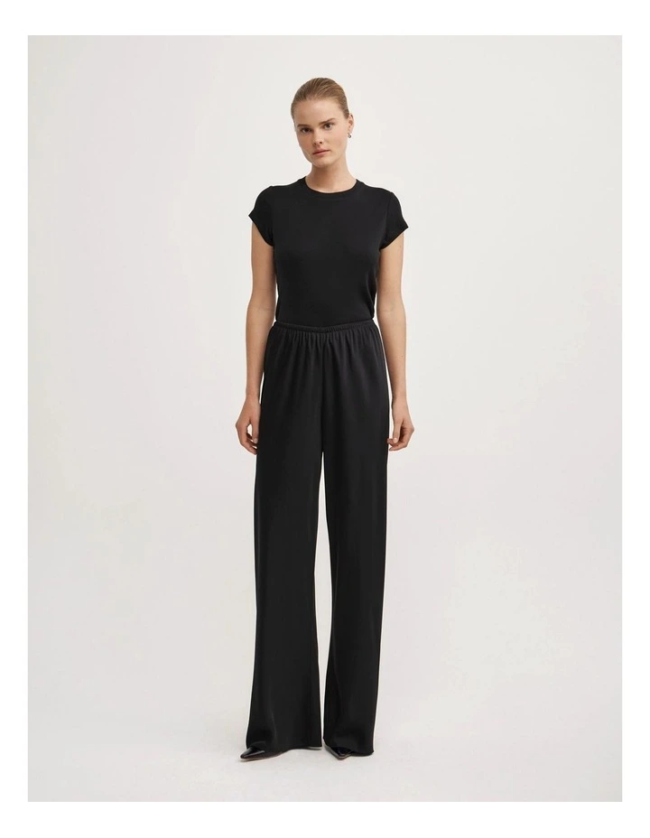Bias Pull On Pant in Black image 1