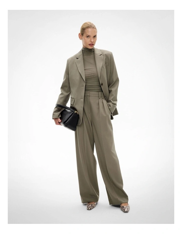 Soft Pleat Pant in Khaki image 2