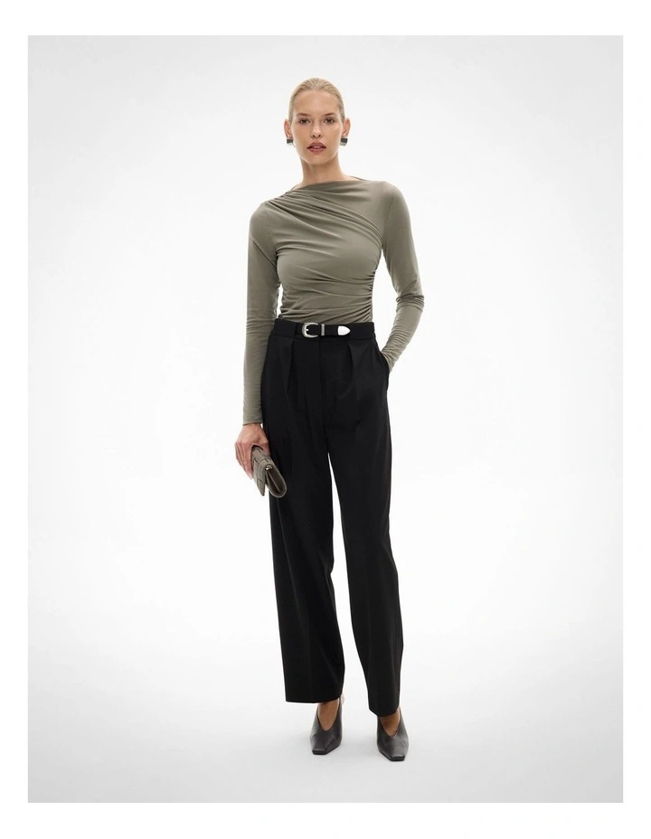 Belt Trouser in Black image 2