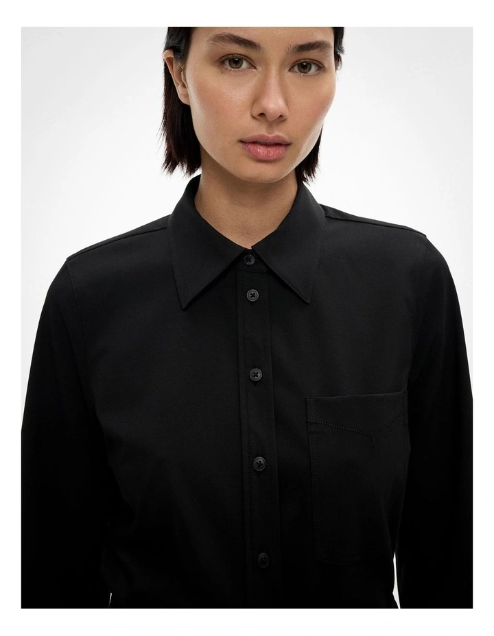 Slim Tailored Shirt in Black image 3