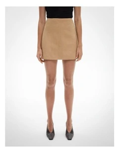 Suedette Mini Skirt in Oak