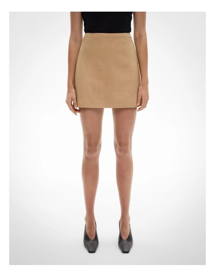 Suedette Mini Skirt in Oak image 1